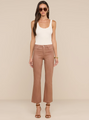 L'agence - Kendra Coated Cropped Flare Jean - Hazelnut Coated