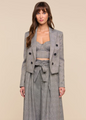 L'agence - Lila Tweed Blazer - Beige/Black Lurex Glen Plaid
