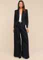 L'agence - Chelsy Wide-Leg Pant - Black/Grey Pinstripe