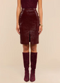 L'agence - Violetta Vegan Leather Skirt - Dark Port Croc