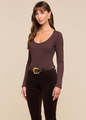 L'agence - Elara Scoopneck Bodysuit - Dark Java