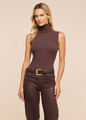 L'agence - Ceci Sleeveless Turtleneck - Dark Java/Gold