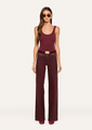 L'agence - Clayton H/R Wide Leg - Deep Sangria Coated