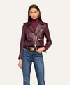 L'agence - Blakely Leather Biker Jacket - Plum Sangria
