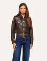 L'agence - Luci Fringed Leather Jacket - Coffee Bean