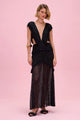 Patbo - Ayla Fringe Plunge Maxi Dress - Black