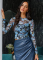 Generation Love - Vivi Floral Mesh Top - Peony Palette Bk/Aq