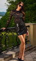 Generation Love - Sabina Vegan Croc Leather Skirt - Black
