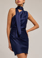 HAZEL HAMMERED SATIN SCARF DRESS