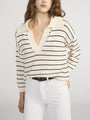 Frame - The Striped Easy Pullover - Cream Multi