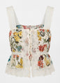 Alice + Olivia - Annabeth Square Neck Top - Desert Sprigs Vanilla