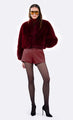 Daphne Faux Fur Jacket - Ruby