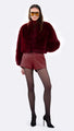 Daphne Faux Fur Jacket - Ruby