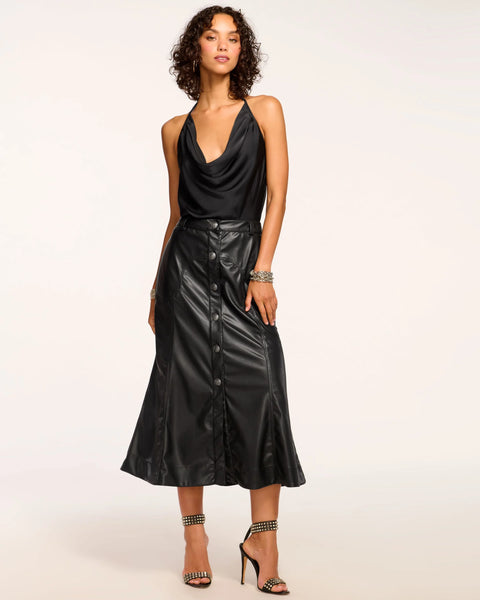 ramy brook leather dress Dale Faux Midi Skirt in Black Boutique Baby Clothing