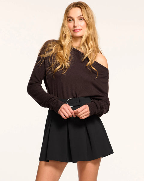 Ramy Brook Women's Donia Pleated Belted Skort - Black