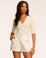 Ramy Brook - Hilary High Waisted Denim Mini Short - White