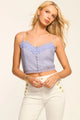 Ramy Brook - Ayda Embellished Linen Tank Top - Bazaar Blue