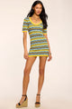 Ramy Brook - Caitlin Printed Knit Mini Dress - Sunshine Chevron