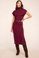 Ramy Brook - Natalie Merino Turtleneck Midi Dress - Cranberry