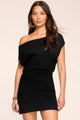 Ramy Brook - Chet Off-The-Shoulder Sweater Mini Dress - Black