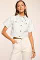 Ramy Brook - Winnie Lace Cropped Jacket - Blue Breeze