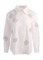 Alice + Olivia - Finely Embellished Oversized Button Down - Off White