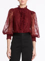 Alice + Olivia - Eugenia Lace Blouse - Oxblood
