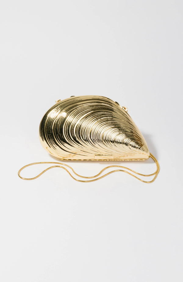 Simkhai - Bridget Metal Shell Clutch - Gold