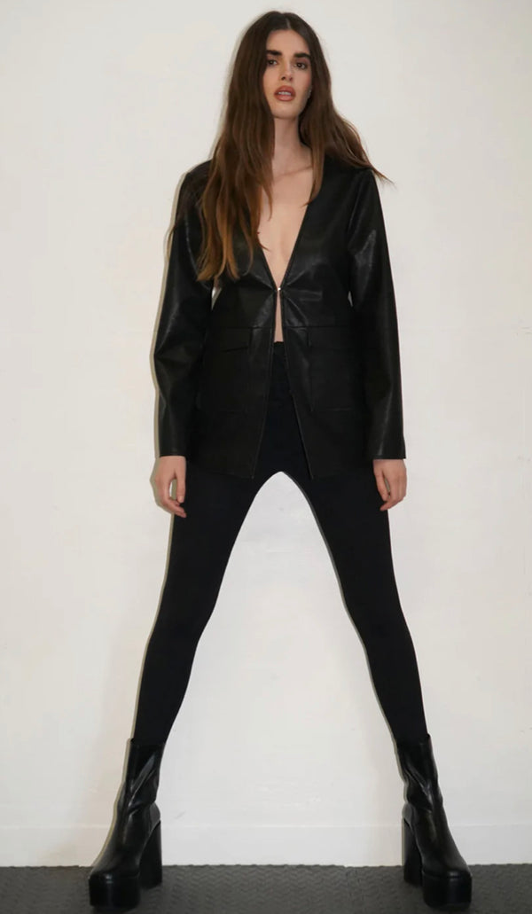 LNA - Eros Faux Leather Jacket - Black