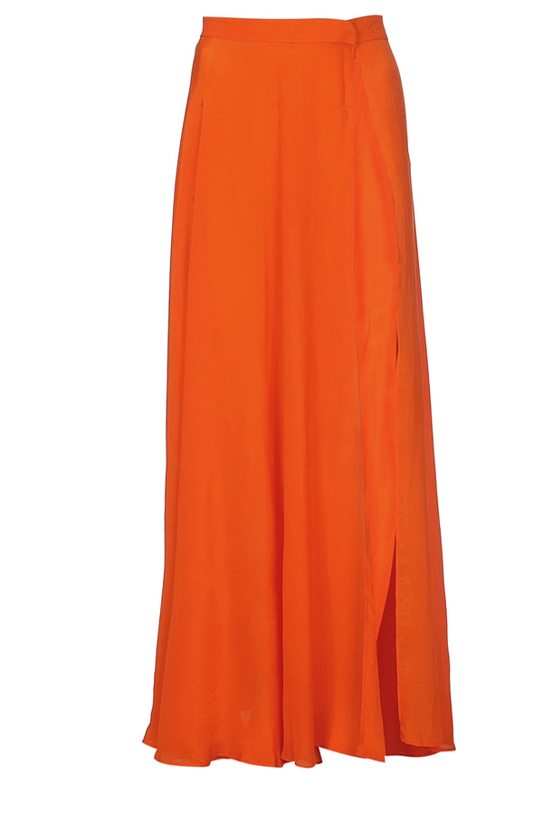 Shani Shemer - Elodie Long Slit Skirt - Bright Orange
