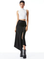 Alice + Olivia - Harmony Drapey Asymmetrical Midi Skirt - Black