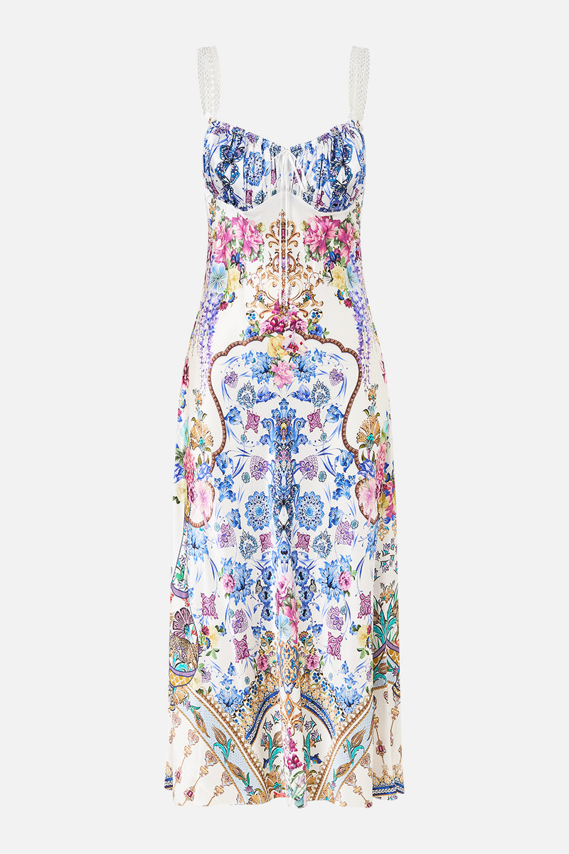 GATHERED BODICE BIAS DRESS