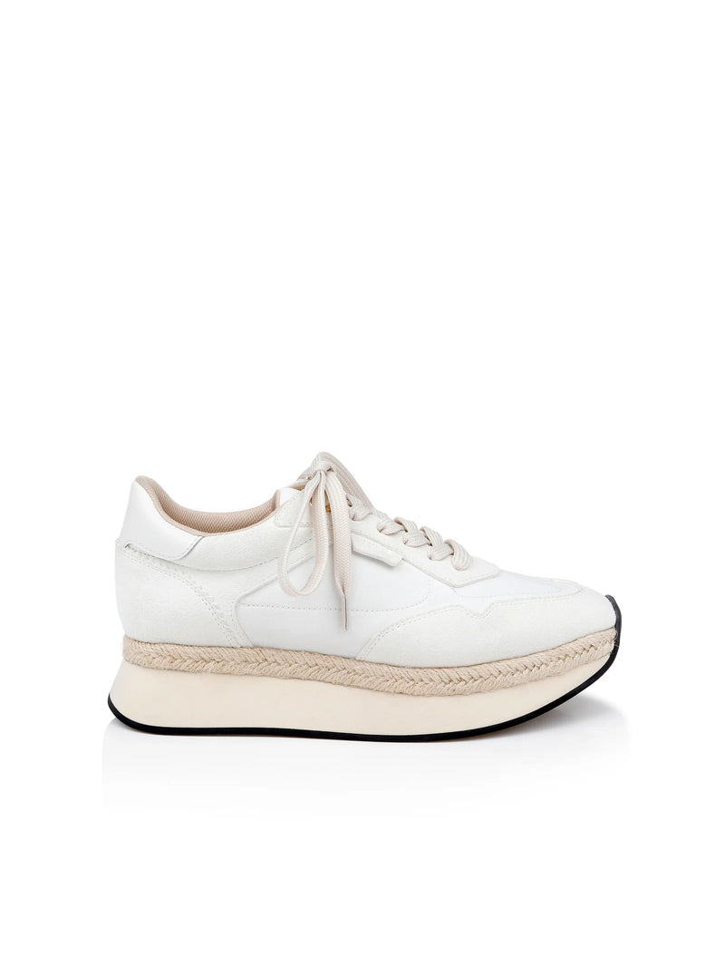 L’agence - Ivone Platform Sneaker - Vintage White Suede