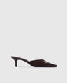 Black Suede Studio - Rue 50 Mule - Hot Fudge Leather/Hot Fudge Suede