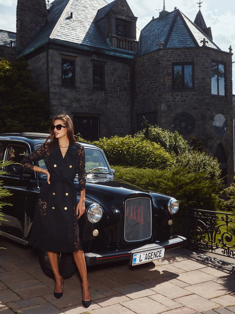 L'agence - Amata Lace Trench Coat - Black