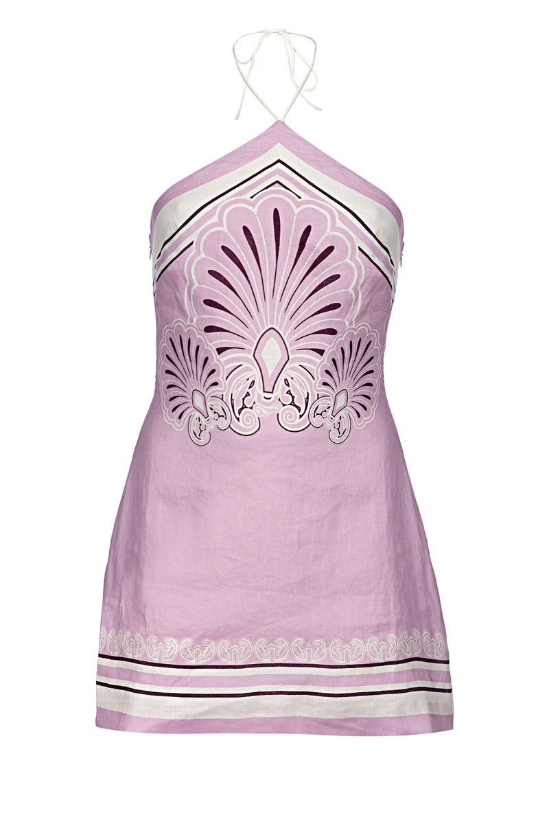 Shani Shemer - Oliver Linen Mini Dress - Lavender Flowers