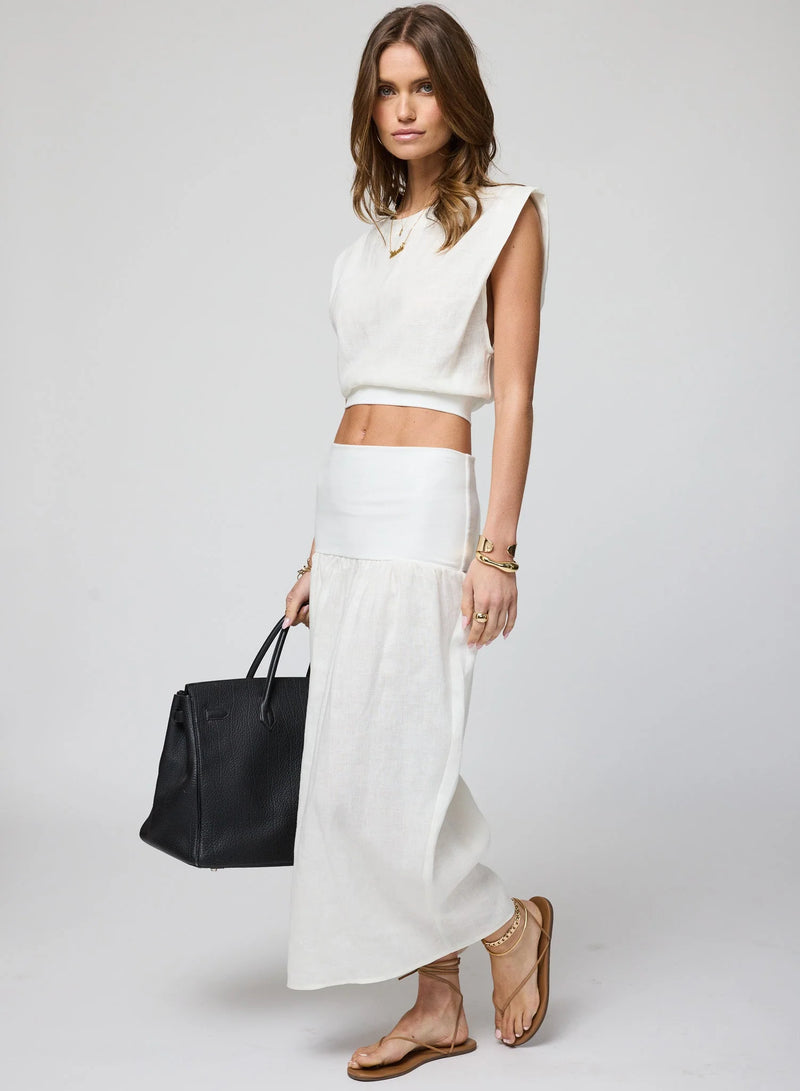 Stillwater - The Linen Pacific Tank - White