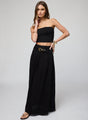 Stillwater - The Linen Belted Maxi Skirt - Black