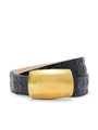 L'agence - Milou Belt - Black Croc Embossed/Gold