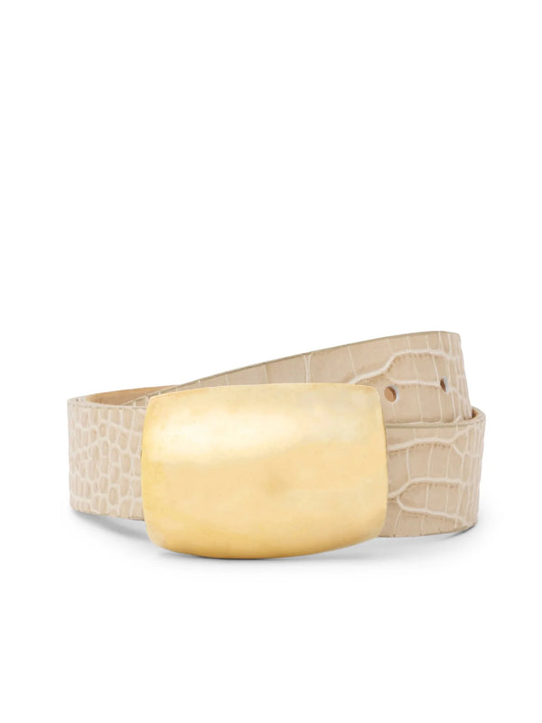 L'agence - Milou Belt - Ivory Croc Embossed