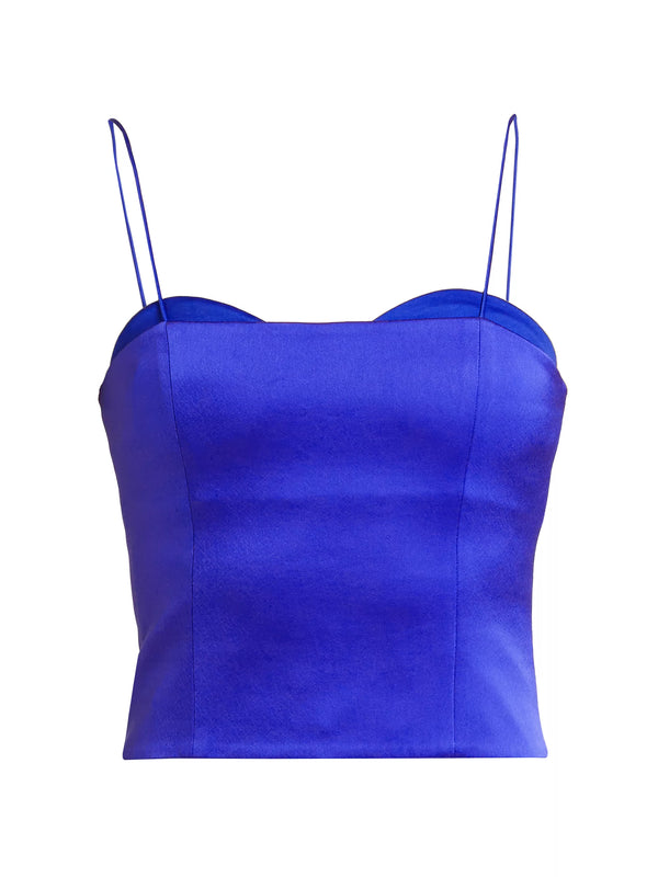 Alice + Olivia - Ada Peekaboo Bustier Cropped Top - Royal Blue