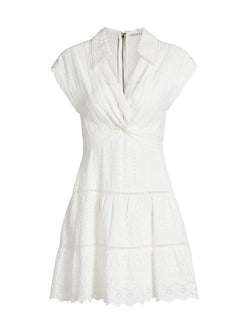 Alice + Olivia - Mila Eyelet Mini Dress - White