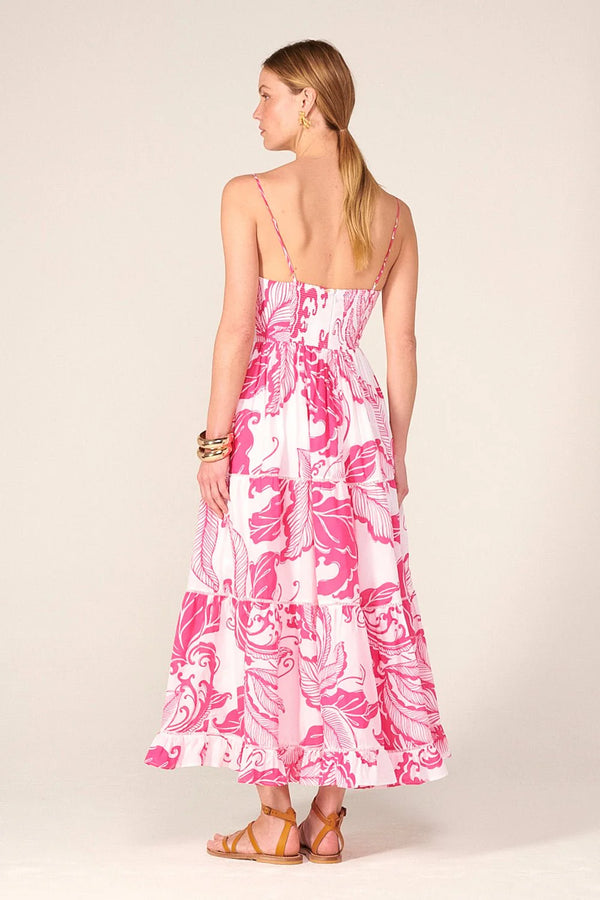 Poupette St Barth - Long Dress Milena - Pink Reef Wave