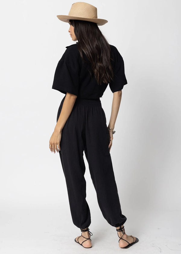 Stillwater - Double Gauze Cargo Beach Pant - Black