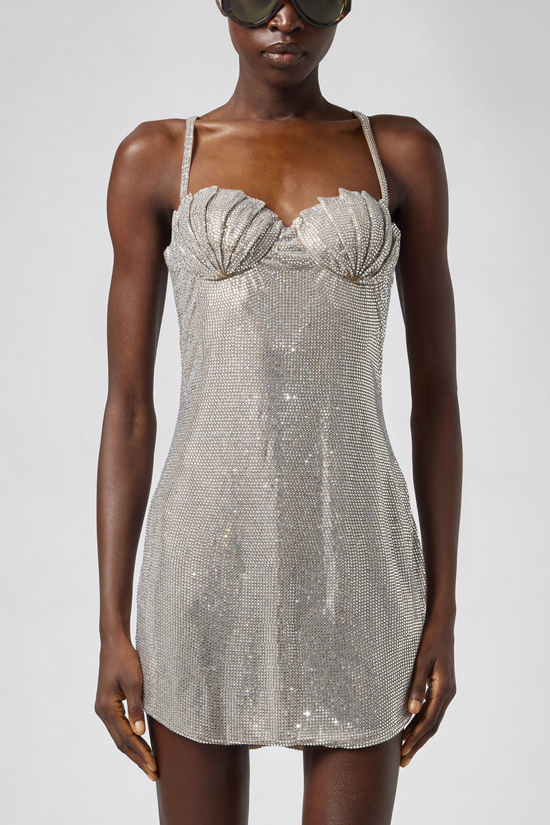 giuseppe di morabito silver dress Giuseppe Di Morabito Woman Crystals Midi Dress Camel 42