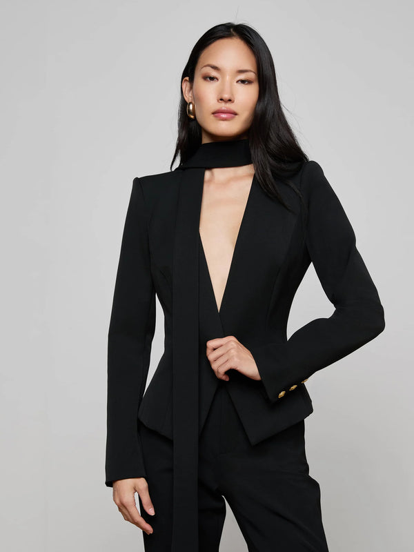 L'agence - Romy Tie Neck Blazer - Black