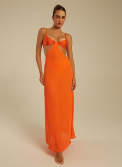 La Sirene - Kelly Set | Bikini + Dress - Orange L La Sirene - Kelly Set | Bikini + Dress - Orange L