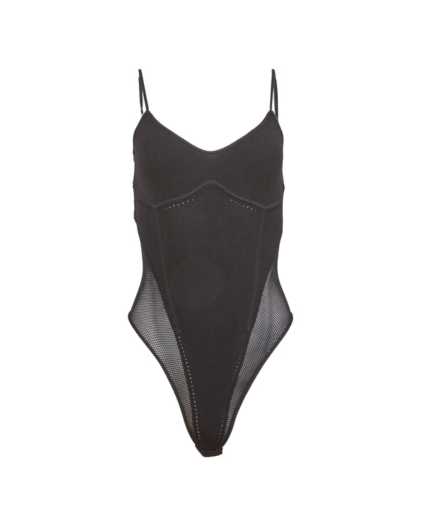 Fleur Du Mal - Knit Underbust Cami Bodysuit - Black