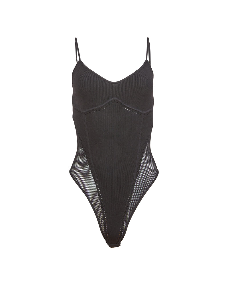Fleur Du Mal - Knit Underbust Cami Bodysuit - Black