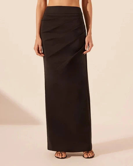 Shona Joy - Lani Draped Maxi Skirt - Black